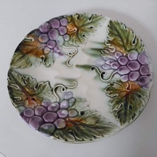 Assiette barbotine raisin - assiette,