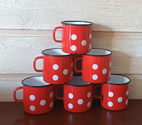 Lot tasses mugs tôle - 6, en