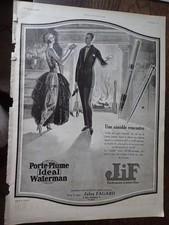 porte plume IDEAL WATERMAN porte mine JIF publicité papie ILLUSTRATION NOEL 1923