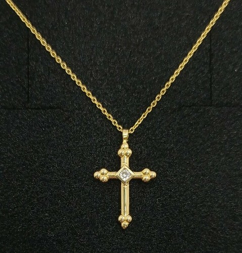 Collier 18k 750 mls croix - or,