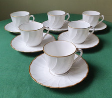 Porcelaine Limoges Bernardaud Verlaine 6 Tasses à café + Sous Tasses DERNIER LOT