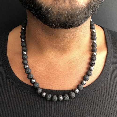 Collier perles pierre de - de,