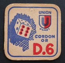Sous-bock bière UNION JUMET CORDON OR beermat 13