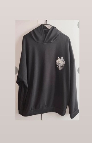 Sweat noir avec loup a - noir,