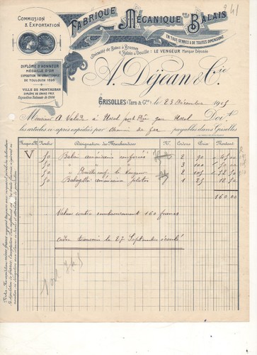 Facture 1915 fabrique - facture,