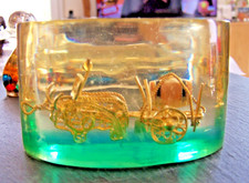 Presse Papier Objet de Vitrine Thème  PORTUGAIS 2 BOEUFS CHARIOT du TONNELIER