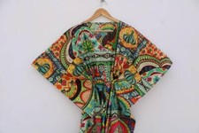 Long caftan en coton imprimé
