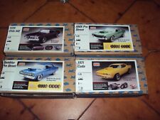 Lot 4 maquettes non montées muscle cars Testors HSO 1/25 photo découpe ex Johan