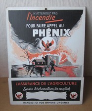 Ancien porte-lettres ou porte-courrier publicitaire Phénix assurance agriculture