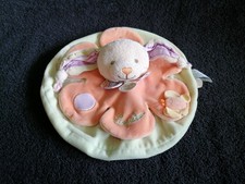 Doudou et compagnie lapin plat Loupichou vert orange papillon TTBE