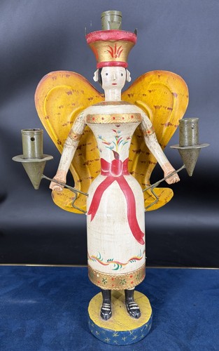 Ange bougeoir ancien bois