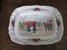 PLAT rectangulaire en faïence de Sarreguemines OBERNAI - Décor Henri LOUX