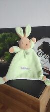 Doudou plat lapin vert Takinou