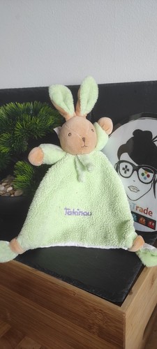 Doudou plat lapin vert - , takinou