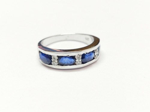 Bague saphir bleu argent - en, en