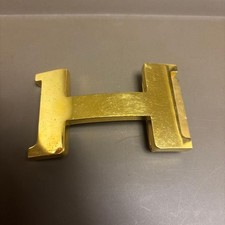 Boucle de ceinture motif logo Hermes Gold H authentique homme avec boite occa...