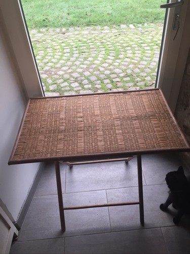 Ancienne table rotin osier - ancienne,