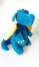 Peluche/Doudou Grand Dragon Bleu Pailleté Ailes Jaunes 40cm - Prémaman Orchestra