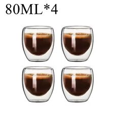  Tasse en verre 80 ml à double paroi (lot de 4)