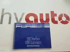 Original Mode D 'em Ploi Manuel Porsche 930 Turbo & 911 Carrera 3,2 Modèle G