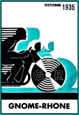 GNOME RHONE MOTO 1935 Rf194 - POSTER HQ 40x60cm d'une AFFICHE VINTAGE