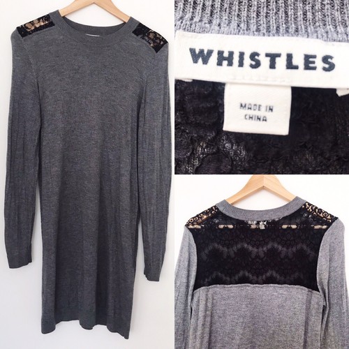 Robe pull sifflets gris - robe, à