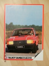 catalogue TALBOT SAMBA  RALLYE