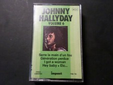 JOHNNY HALLYDAY CASSETTE AUDIO, IMPACT VOLUME 6, VINTAGE, d' occasion