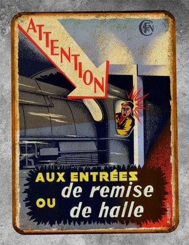 Plaque metal vintage sncf - plaque,