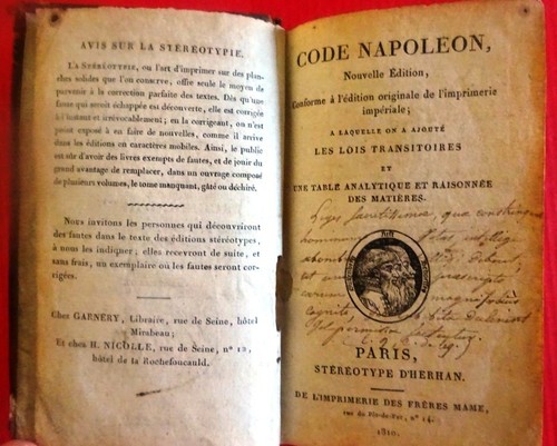 Code napoléon 1810 - , nouvelle