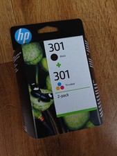 HP 301 Pack 2 Cartouches d'Encre Noire 3 Couleurs Original Envy DeskJet N9J72AE