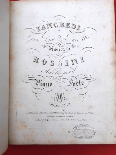 Musique partition tancredi - musique,