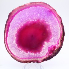 Tranche d’agate rose teinté