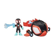 Figurine et véhicule Miles Morales Water-Webs Dauphin filant, Marvel Spidey et s