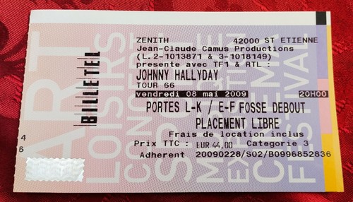 Ticket billet concert johnny - concert,