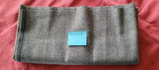 VINTAGE  1 PETIT COUPON DE TISSU GRIS 128 X 54 CM