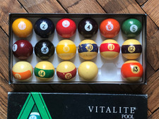 anciennes boules de billard,  billes billard américain VITALITE POOL en 48 mm