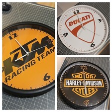 Horloge pendule murale Moto 2 roues Harley Ducati KTM