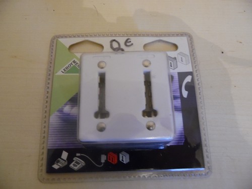 Prise telephone double - prise, neuve