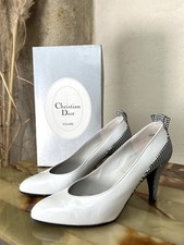 Christian Dior Vintage Heels Camarat White Leather with Box France