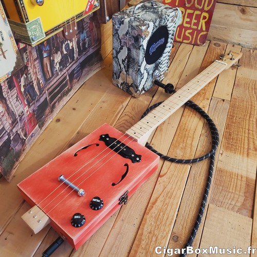 Guitare cigar box fretless - cigar,