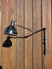 Rare lampe d'atelier applique HELLUX vers 1930. Bauhaus industrielle GRAS JIELDE