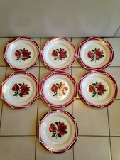 lot de 7 Anciennes Assiettes plates "CIBON" Digoin Sarreguemines 26oct