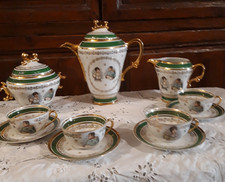 SERVICE A CAFE NAPOLEON ET JOSEPHINE PORCELAINE FINE DE LUXE