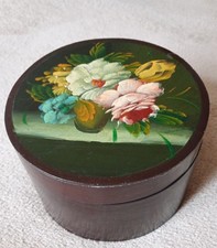 Boite ronde en bois laqué