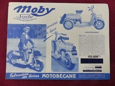 Prospectus Catalogue Moto scooter : MOTOBECANE moby scooter 1955