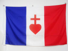 DRAPEAU FRANCE SACRÉ C?UR DE JÉSUS 90x60cm - DRAPEAU FRANÇAIS CATHOLIQUE 60 x 90