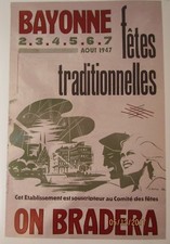 Affiche des fêtes de BAYONNE - 1947 