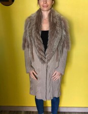 gilet long luxe en renard et kid mohair MAZZI OVERWEAR  taille S- M NEUF