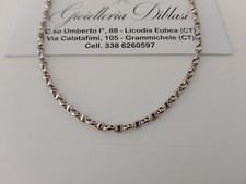 COLLIER OR BLANC 18K Massif Chaîne Solid Ras Du Cou Maille Homme Femme 750%/1000